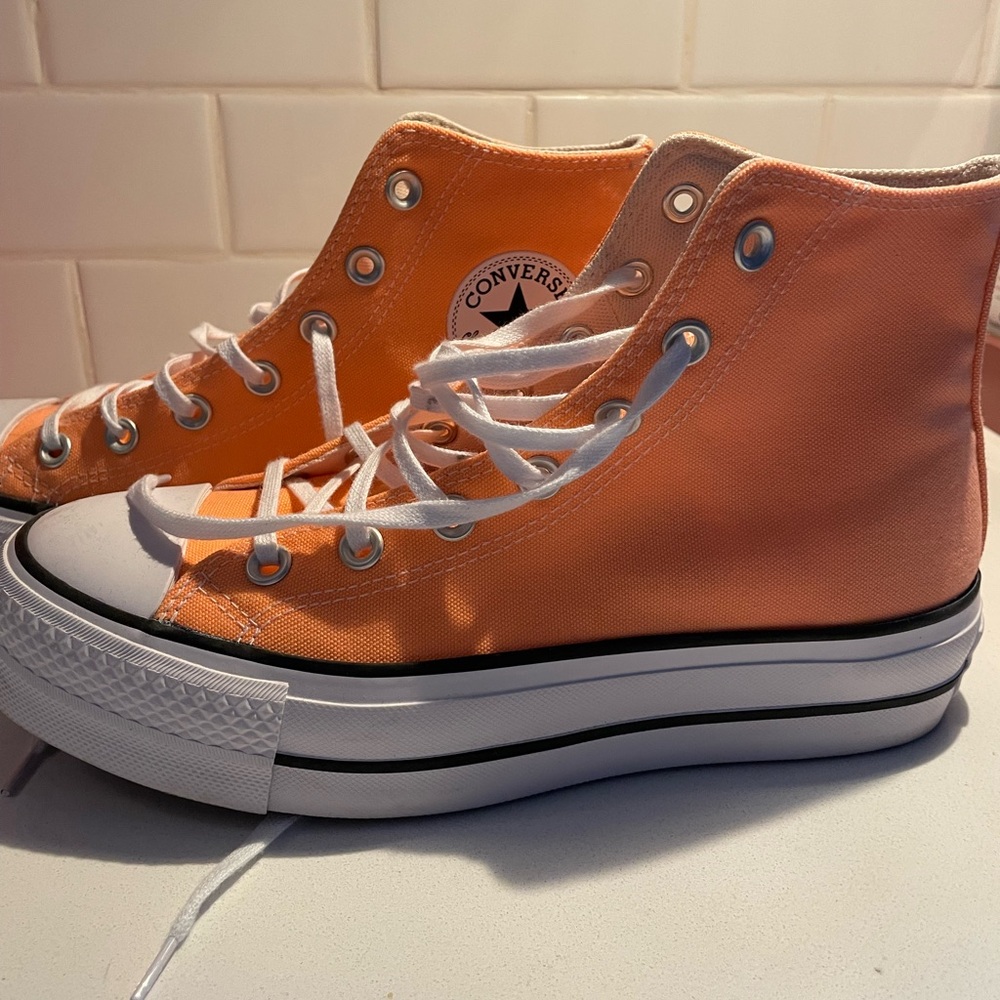 Converse Orange High-Top Sneakers Classic Canvas